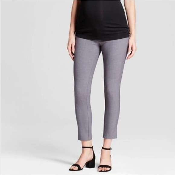 ✨NWT Isabel Maternity Gray Under Belly Inset Panel Skinny Trouser Pants Size 10 - Picture 4 of 10